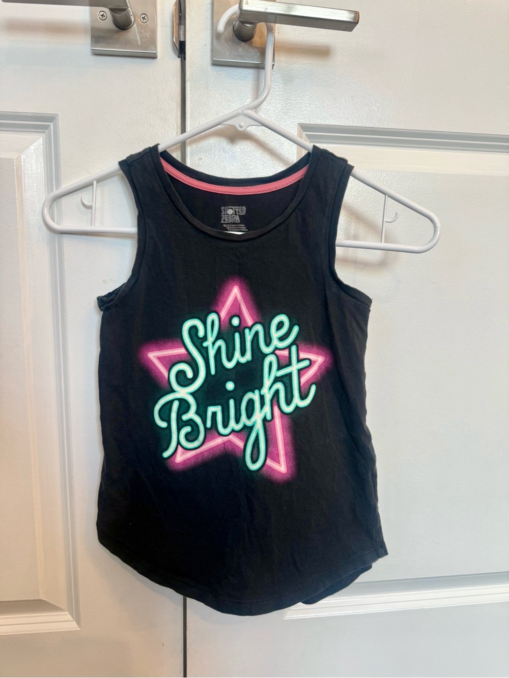Kids Black 'Shine Bright' Neon Graphic Tank Top